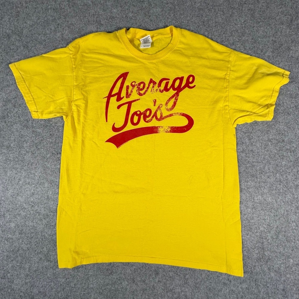 Gildan Dodgeball Movie T-Shirt L Yellow Mens Graphic Average Joes